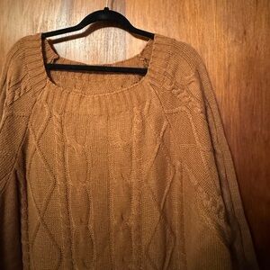Women’s Plus Size Rust Orange Cable Knit Sweater - Size 3X